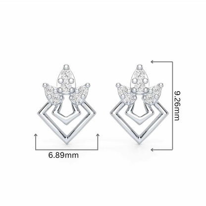 Crescent Shine Silver Earrings - White Gold - Image 2