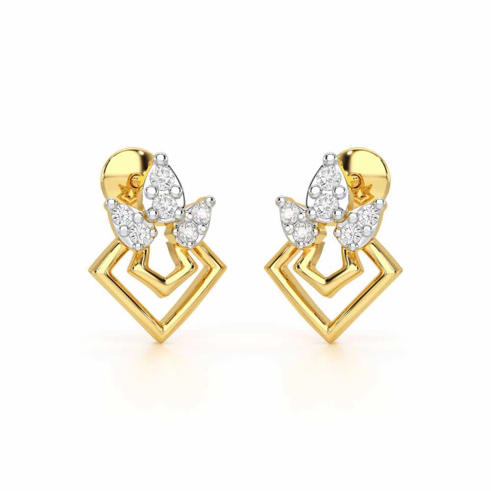 Crescent Shine Silver Earrings - Yellow Gold - Image 1