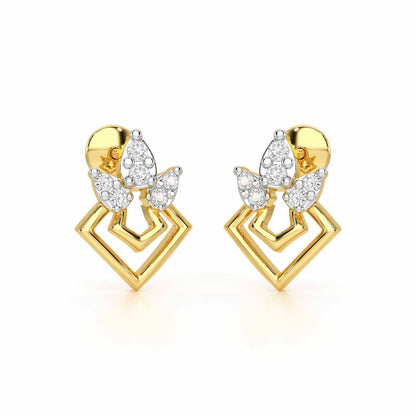 Crescent Shine Silver Earrings - Yellow Gold - Image 1