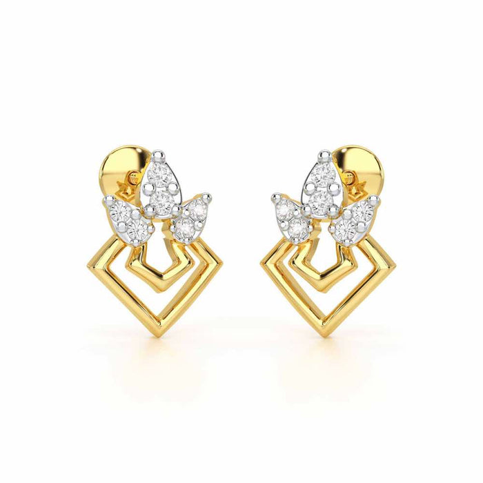 Crescent Shine Silver Earrings - Yellow Gold - Image 1