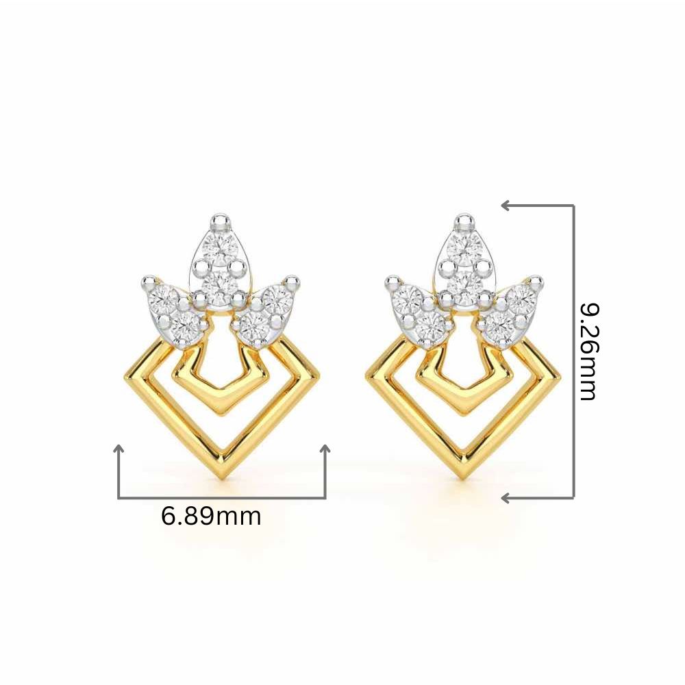 Crescent Shine Silver Earrings - Yellow Gold - Image 2