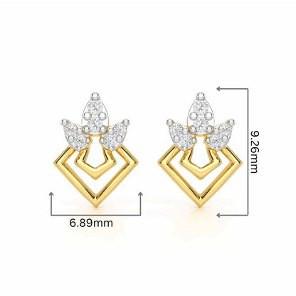 Crescent Shine Silver Earrings - Yellow Gold - Image 2