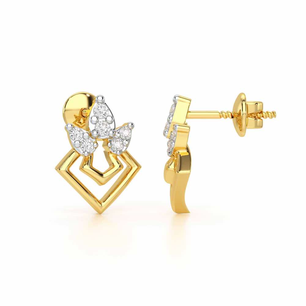 Crescent Shine Silver Earrings - Yellow Gold - Image 4