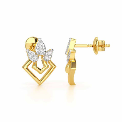 Crescent Shine Silver Earrings - Yellow Gold - Image 4
