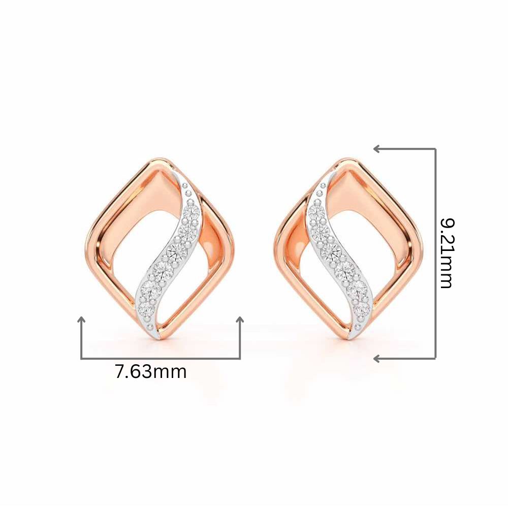 Crescent Spark Silver Earrings - Rose Gold - Image 2