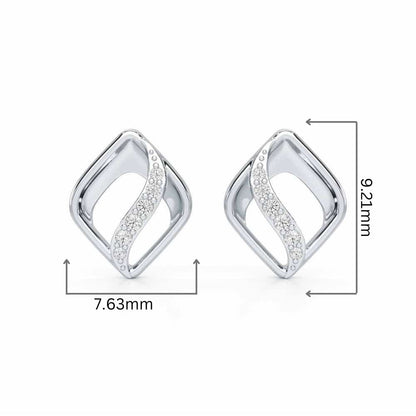 Crescent Spark Silver Earrings - White Gold - Image 2