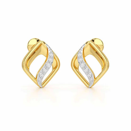 Crescent Spark Silver Earrings - Yellow Gold - Image 1