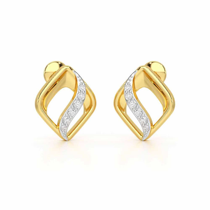 Crescent Spark Silver Earrings - Yellow Gold - Image 1