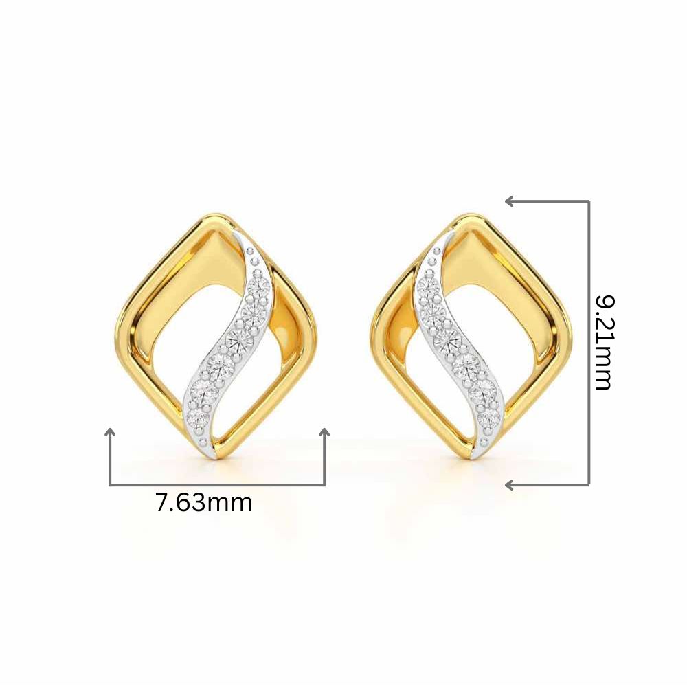 Crescent Spark Silver Earrings - Yellow Gold - Image 2