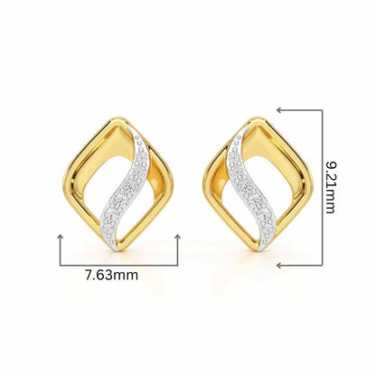 Crescent Spark Silver Earrings - Yellow Gold - Image 2
