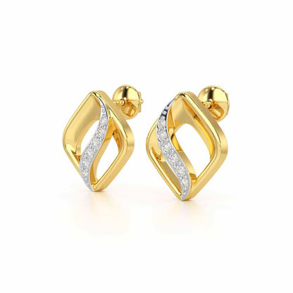 Crescent Spark Silver Earrings - Yellow Gold - Image 3