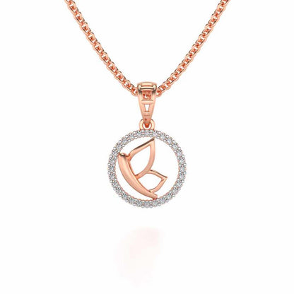 Crest Silver Pendant - Rose Gold - Image 1