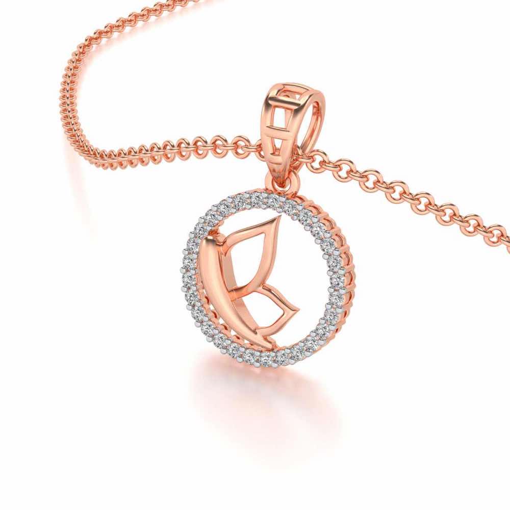 Crest Silver Pendant - Rose Gold - Image 2