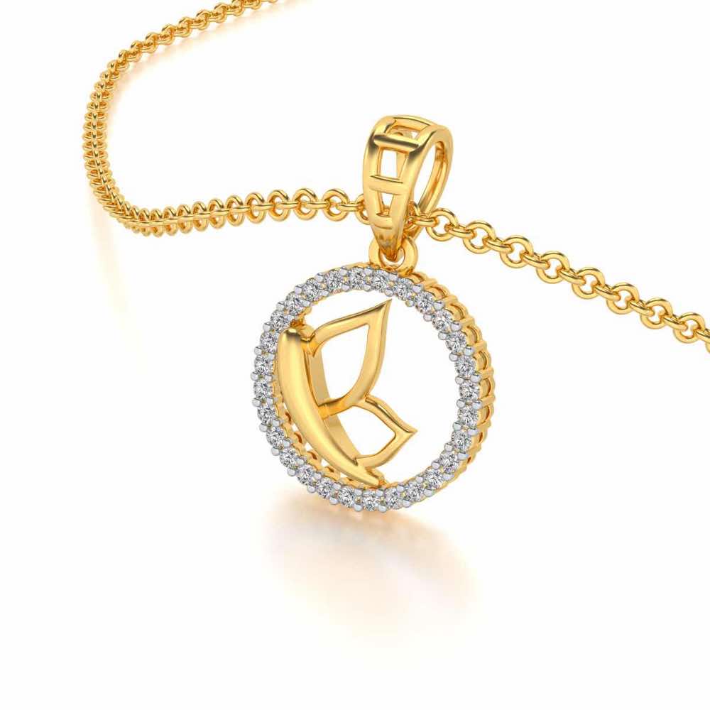 Crest Silver Pendant - Yellow Gold - Image 2