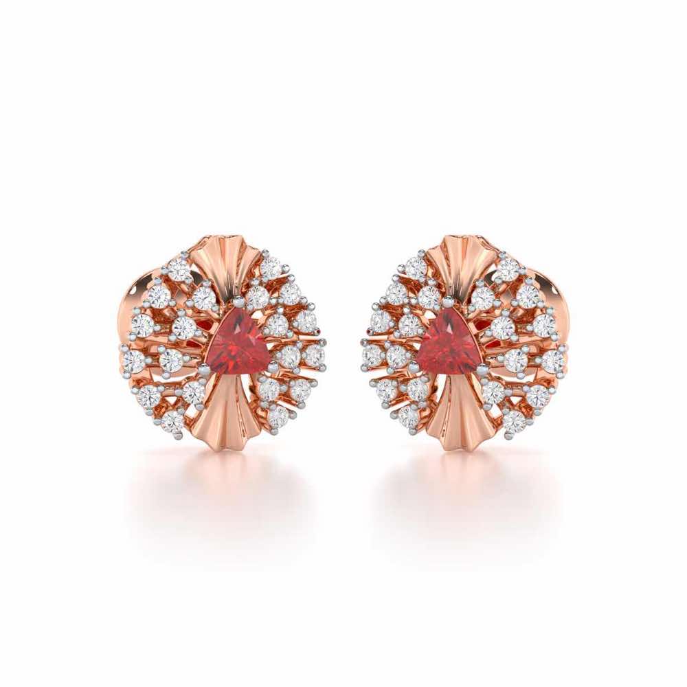 Crest Shine Silver Earrings - Rose Gold - Image 1