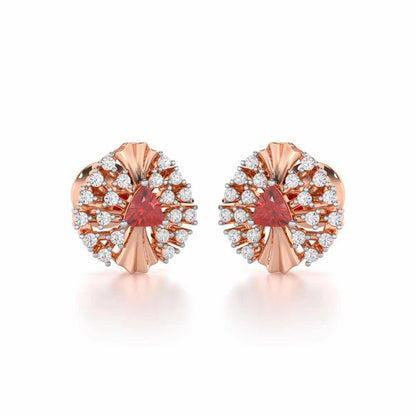 Crest Shine Silver Earrings - Rose Gold - Image 1