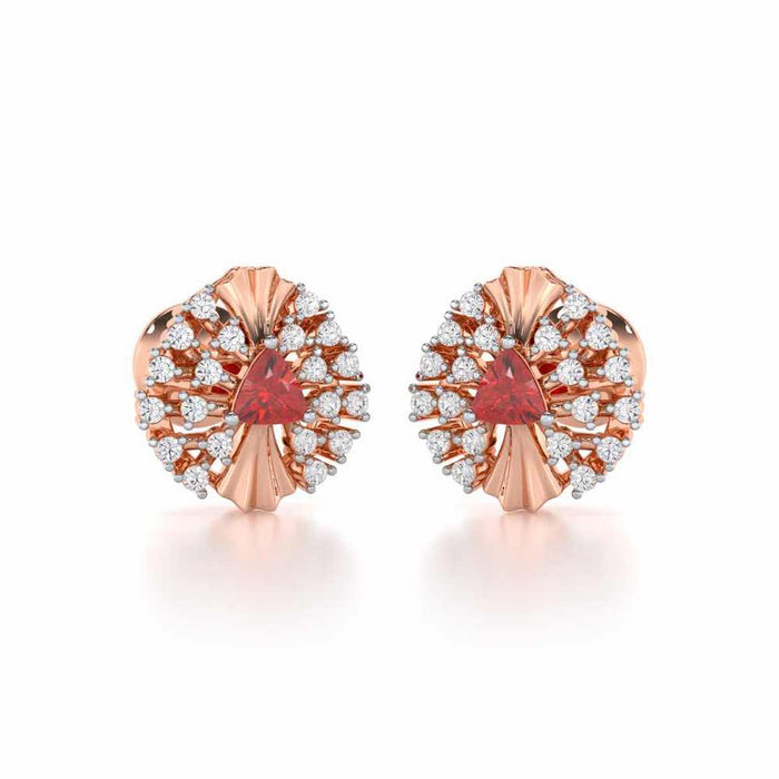 Crest Shine Silver Earrings - Rose Gold - Image 1