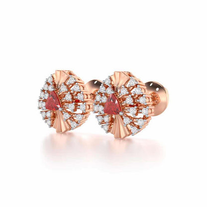 Crest Shine Silver Earrings - Rose Gold - Image 3