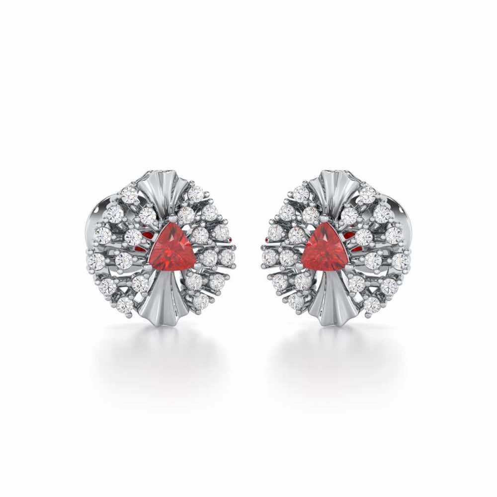 Crest Shine Silver Earrings - White Gold - Image 1