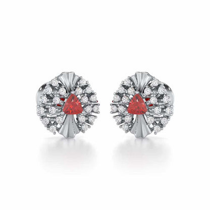 Crest Shine Silver Earrings - White Gold - Image 1
