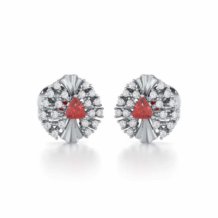 Crest Shine Silver Earrings - White Gold - Image 1