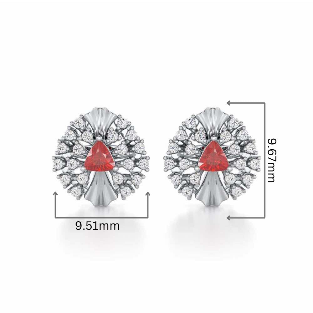 Crest Shine Silver Earrings - White Gold - Image 2
