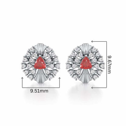 Crest Shine Silver Earrings - White Gold - Image 2