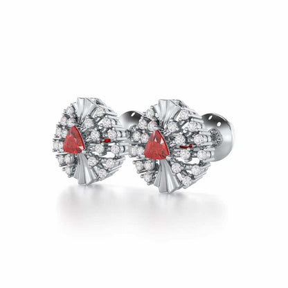 Crest Shine Silver Earrings - White Gold - Image 3