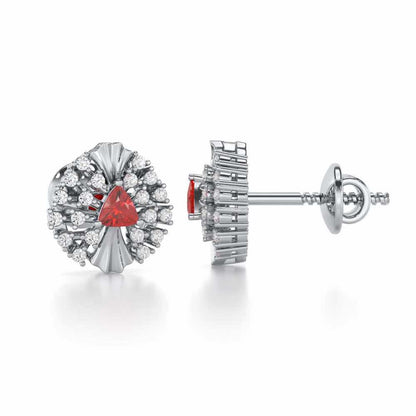 Crest Shine Silver Earrings - White Gold - Image 4