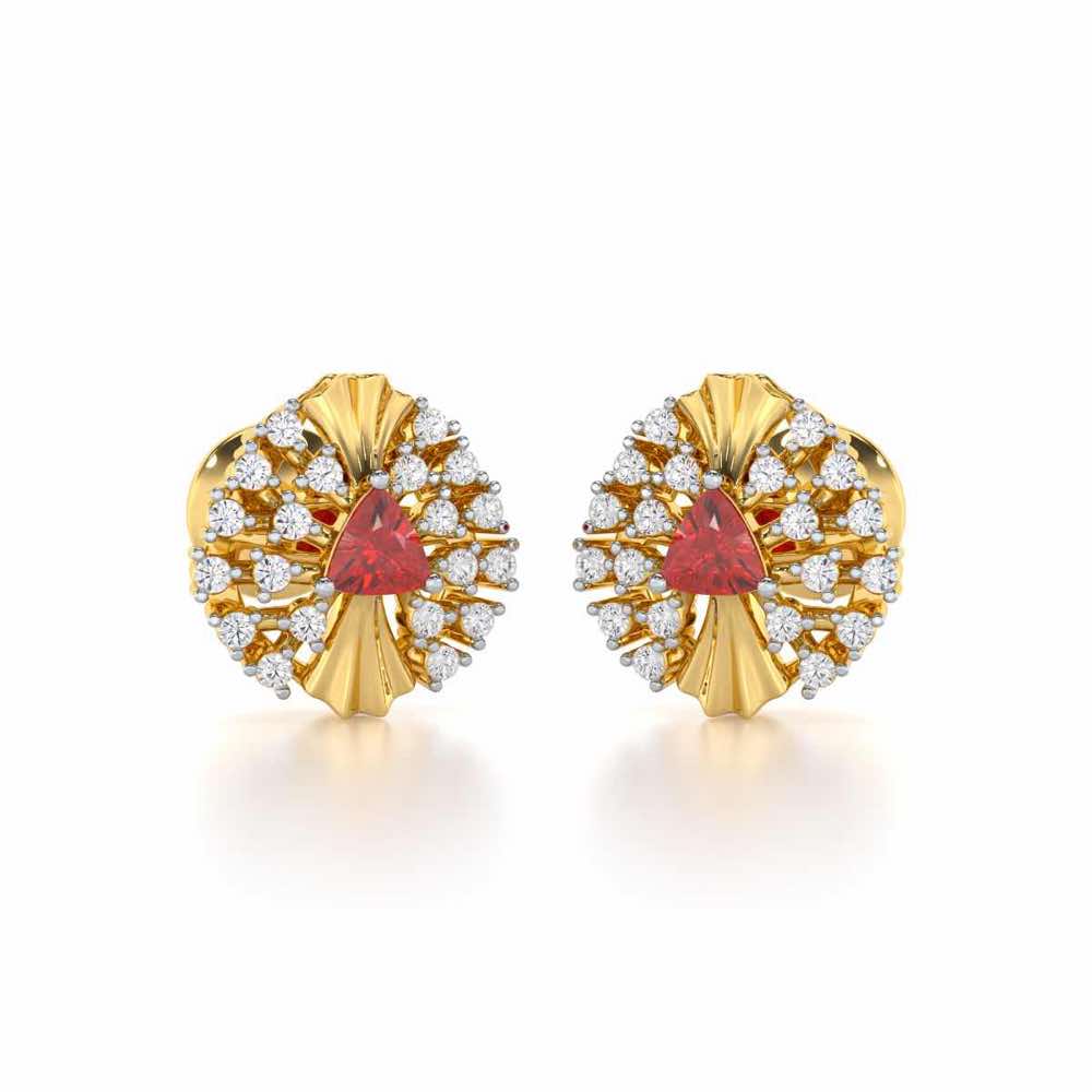 Crest Shine Silver Earrings - Yellow Gold - Image 1