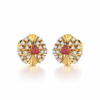 Crest Shine Silver Earrings - Yellow Gold - Image 1