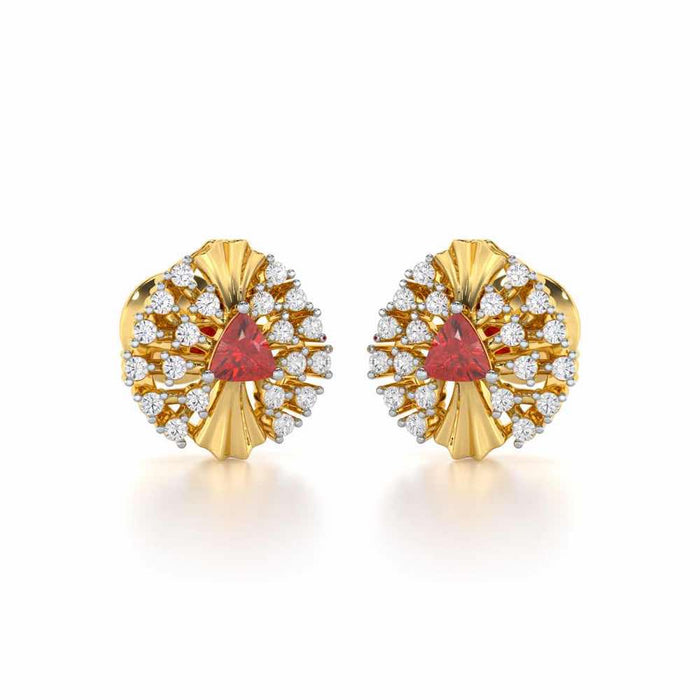 Crest Shine Silver Earrings - Yellow Gold - Image 1