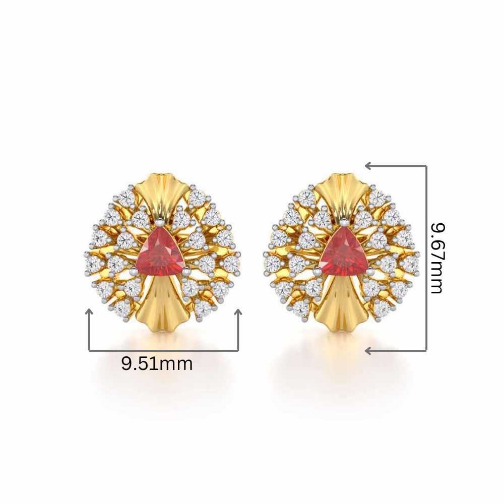 Crest Shine Silver Earrings - Yellow Gold - Image 2