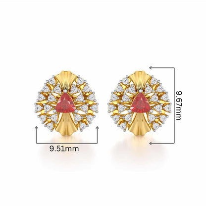 Crest Shine Silver Earrings - Yellow Gold - Image 2