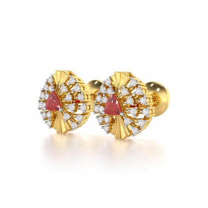 Crest Shine Silver Earrings - Yellow Gold - Image 3