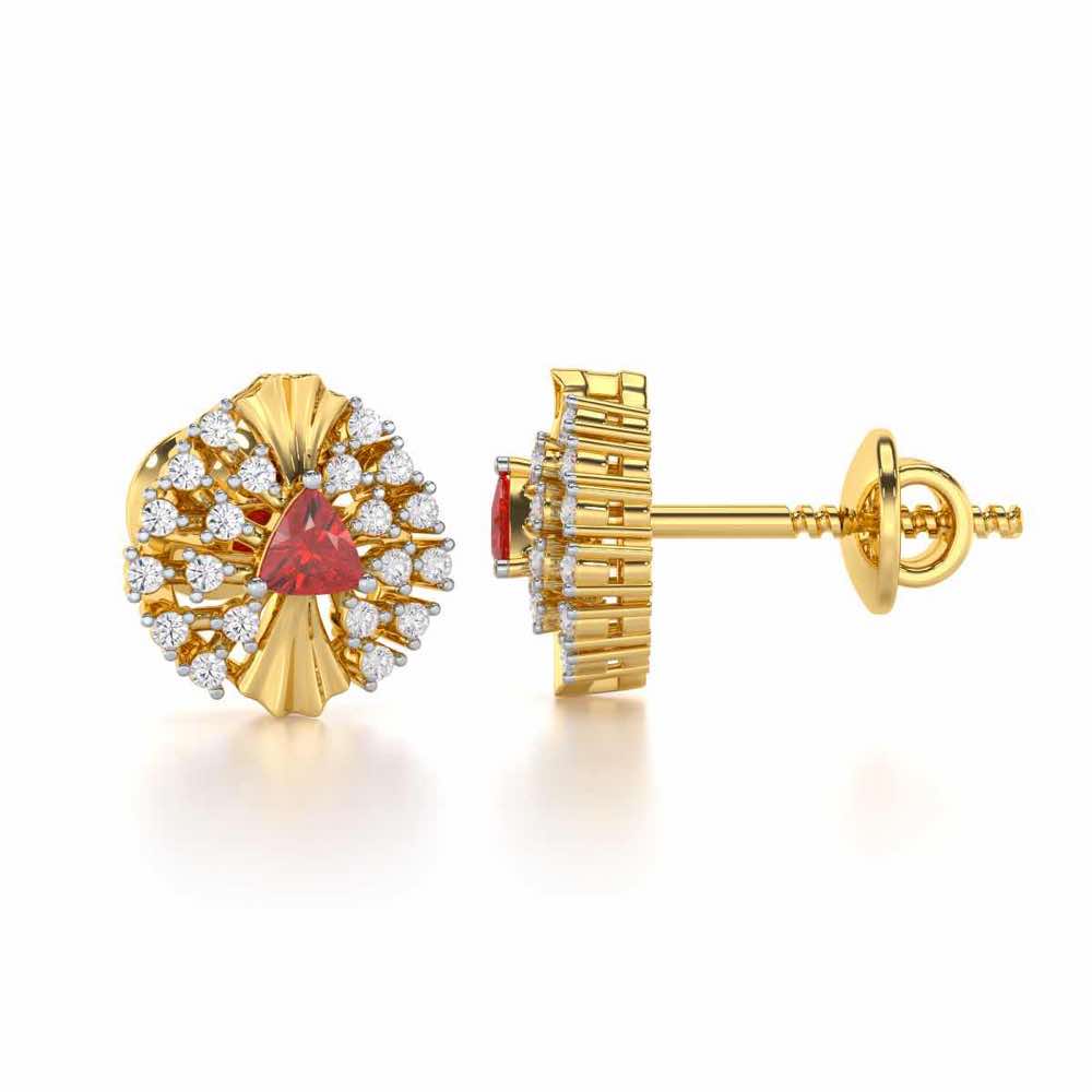 Crest Shine Silver Earrings - Yellow Gold - Image 4