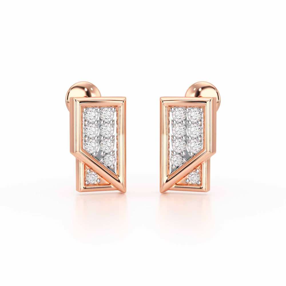 Crisp Shine Silver Earrings - Rose Gold - Image 1