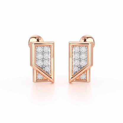 Crisp Shine Silver Earrings - Rose Gold - Image 1