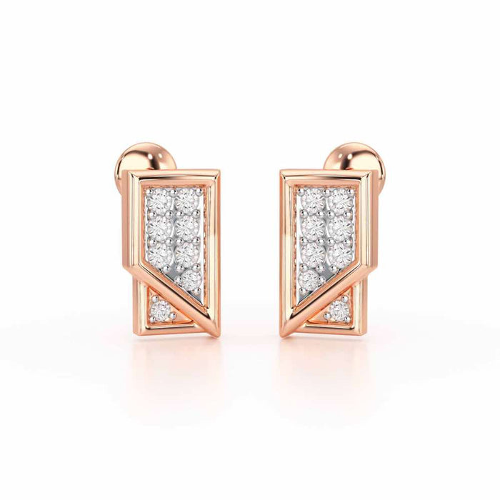 Crisp Shine Silver Earrings - Rose Gold - Image 1