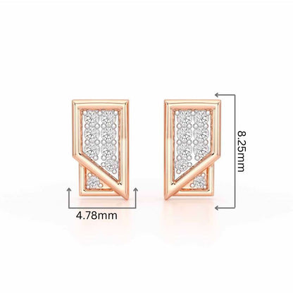 Crisp Shine Silver Earrings - Rose Gold - Image 2