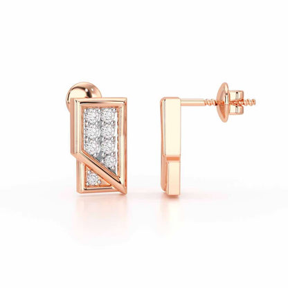Crisp Shine Silver Earrings - Rose Gold - Image 4