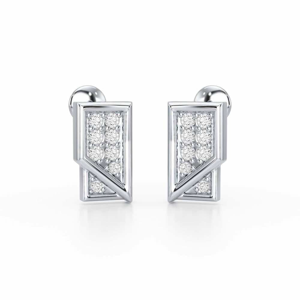 Crisp Shine Silver Earrings - White Gold - Image 1