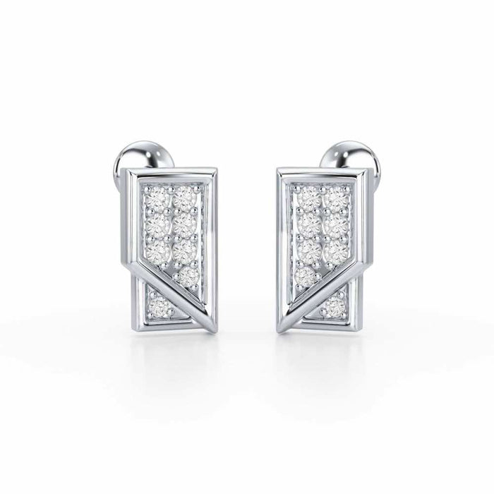 Crisp Shine Silver Earrings - White Gold - Image 1