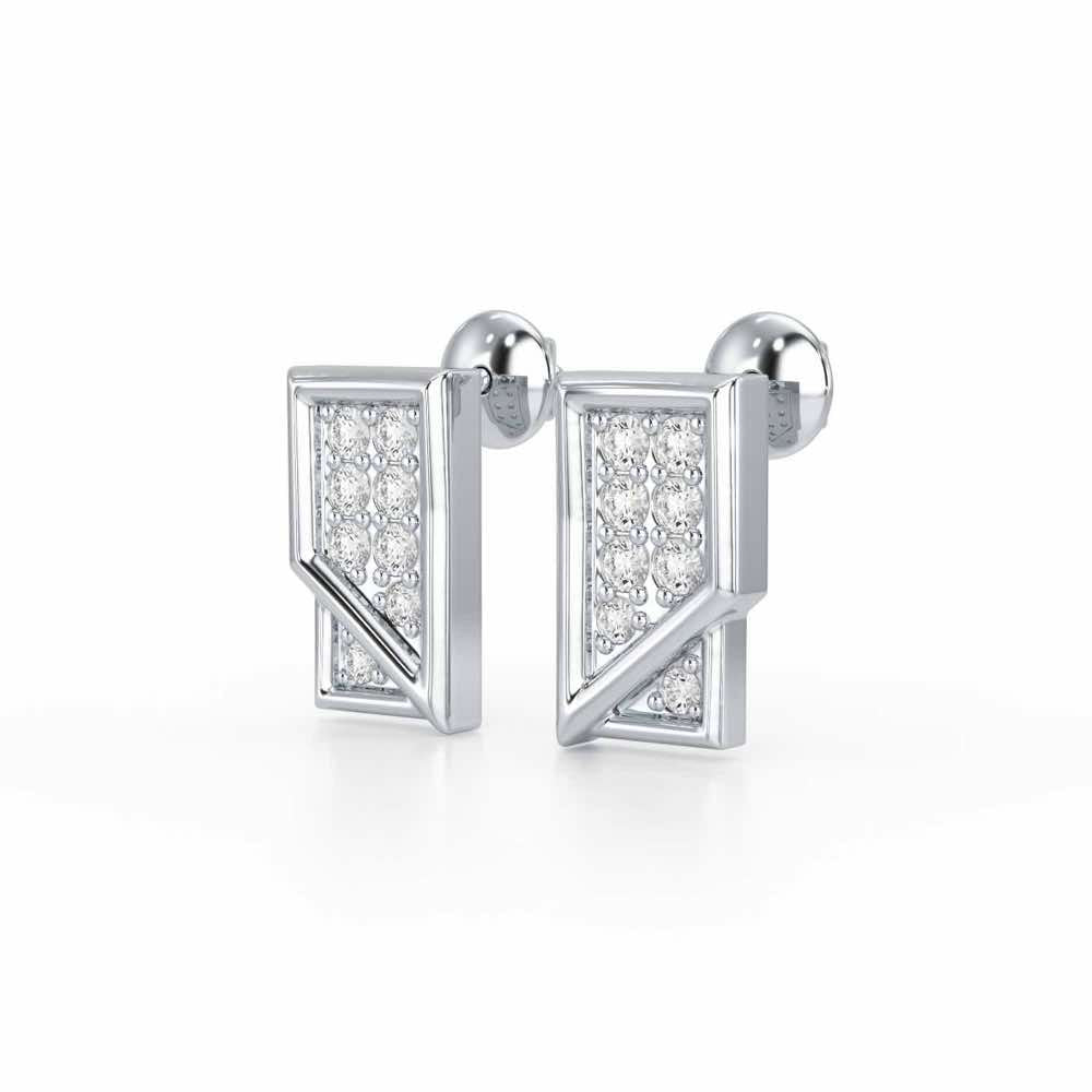 Crisp Shine Silver Earrings - White Gold - Image 3