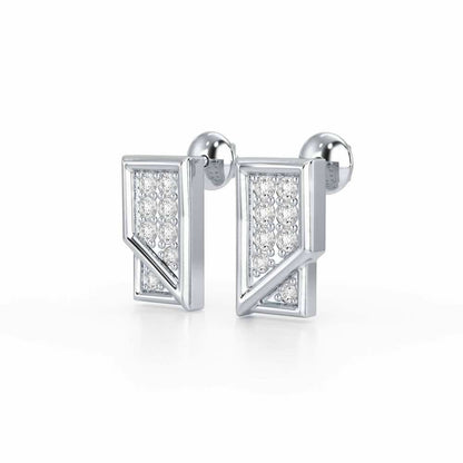 Crisp Shine Silver Earrings - White Gold - Image 3
