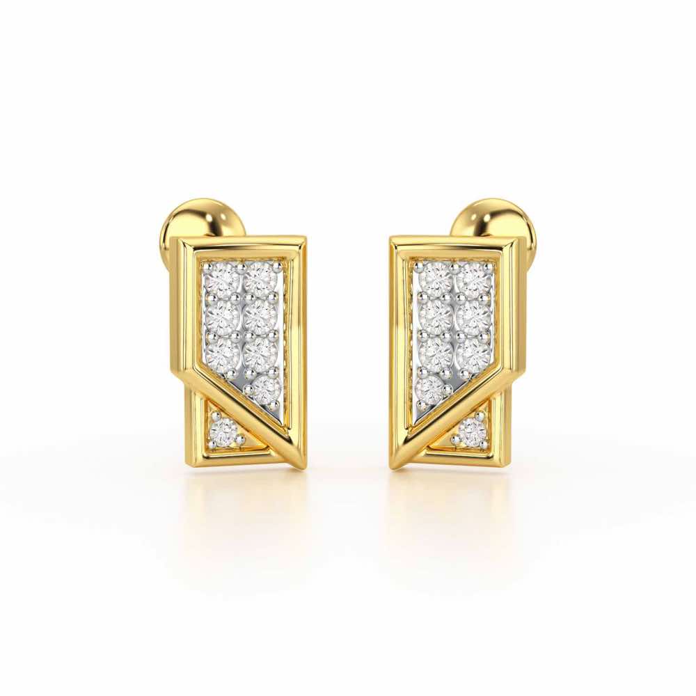 Crisp Shine Silver Earrings - Yellow Gold - Image 1