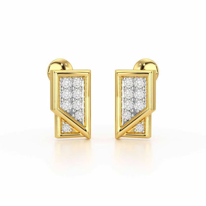 Crisp Shine Silver Earrings - Yellow Gold - Image 1