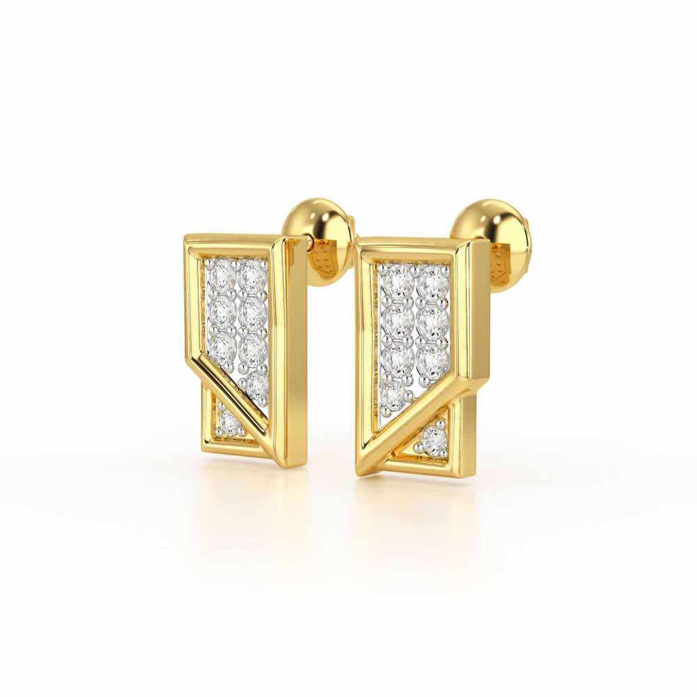 Crisp Shine Silver Earrings - Yellow Gold - Image 3