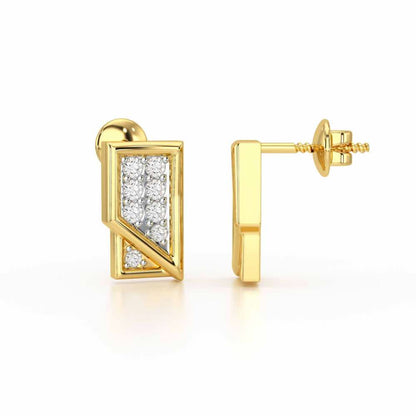 Crisp Shine Silver Earrings - Yellow Gold - Image 4
