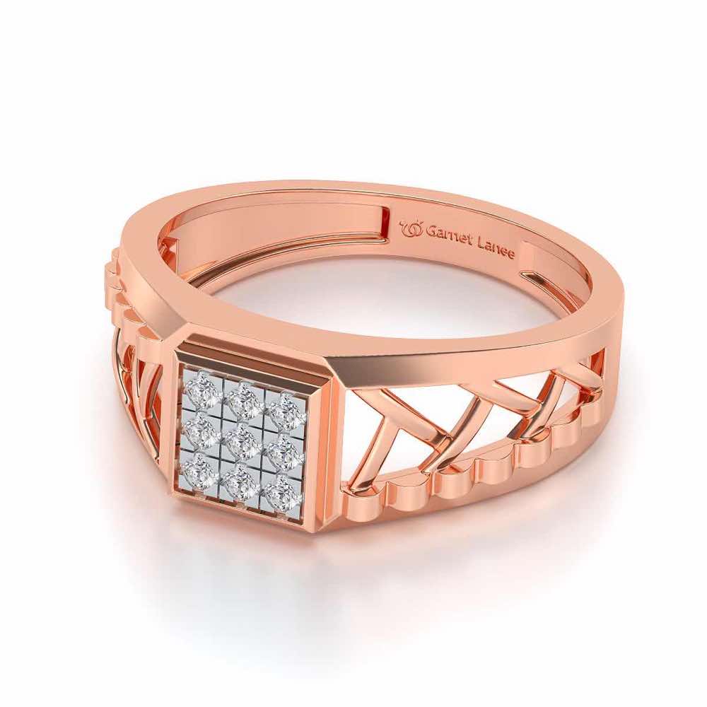 Criss-Cross Ring For Men - Rose Gold - Image 2